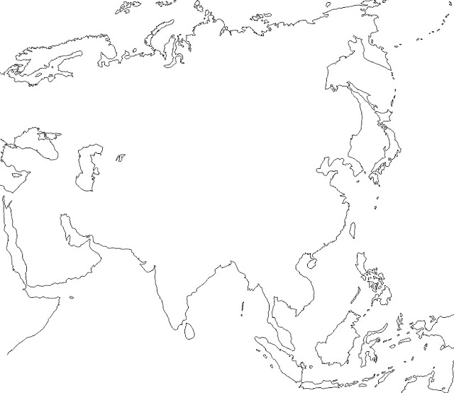 Croquis del mapa de Asia