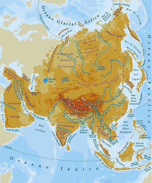 Asia: Hidrografía