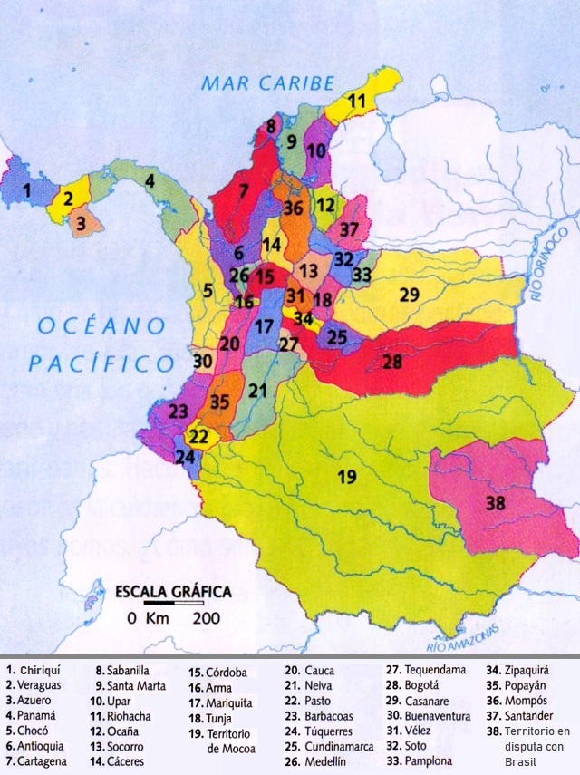 Mapa de la República de Nueva Granada (1831-1858)