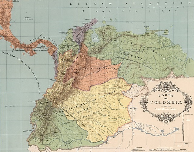 Mapa del Nuevo Reino de Granada en 1538