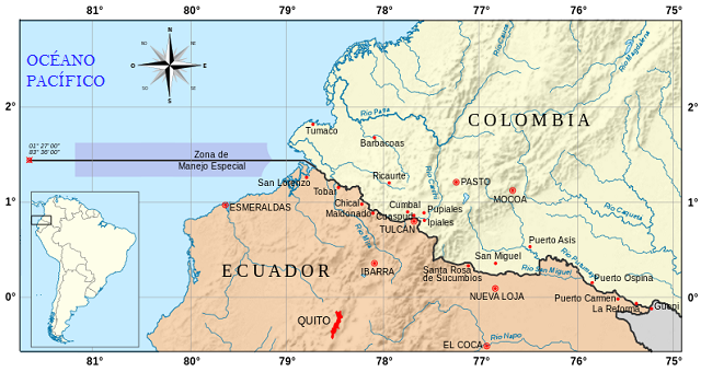 Mapa limítrofe entre Colombia y Ecuador Mapa limítrofe entre Colombia y Ecuador