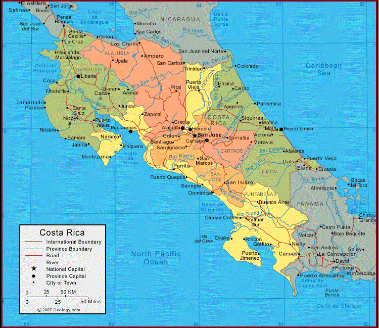 Costa Rica división política
