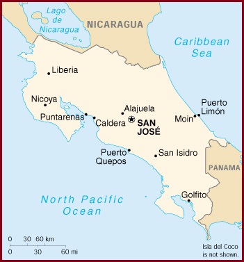 Costa Rica. Principales ciudades