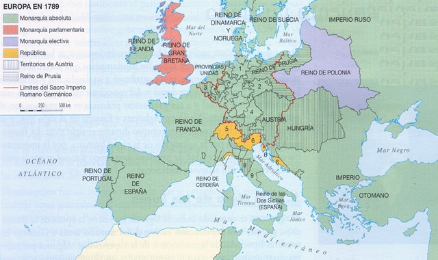 Mapa de Europa en 1789