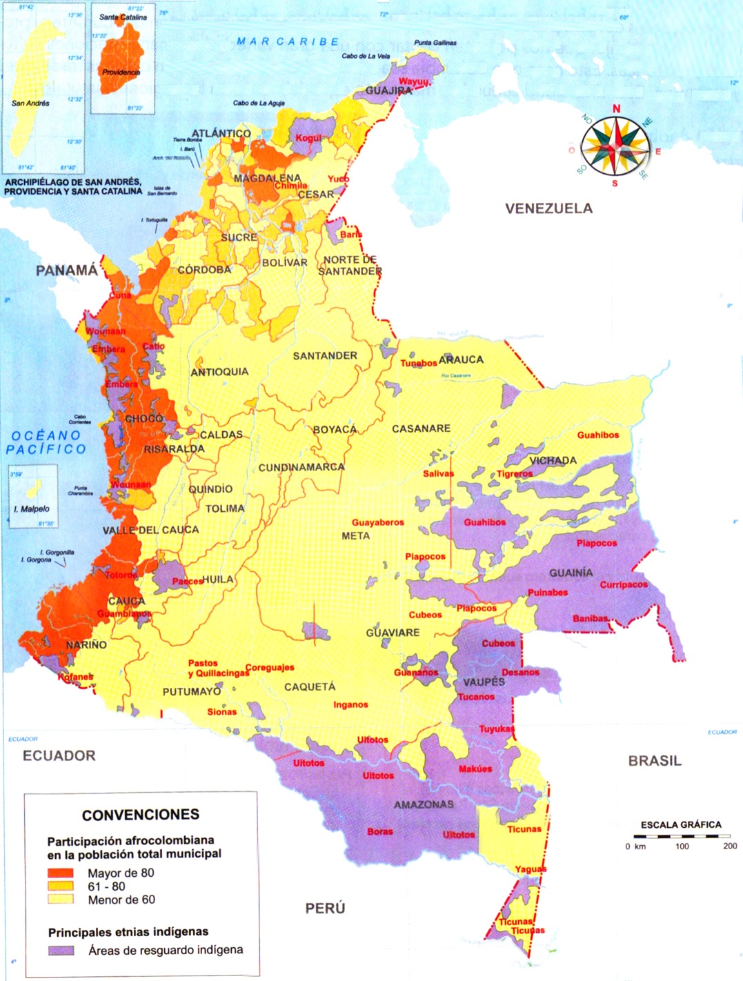 Mapa de Colombia: Comunidades indígenas y afrocolombianas | SocialHizo