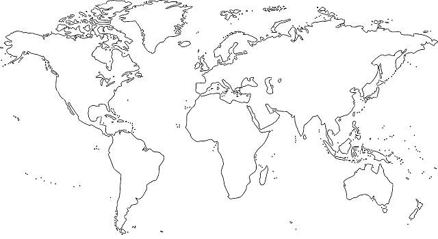 Croquis del mapamundi o planisferio