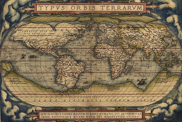 “El Orbe de la Tierra”por Abraham Ortelius. 1570.