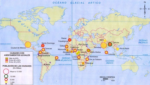 Mapamundi: Asentamientos ilegales