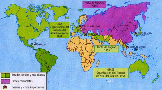 Mapamundi: Bloques de poder en la Guerra Fría | SocialHizo