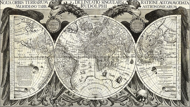 Mapamundi de Johannes Kepler. 1627.