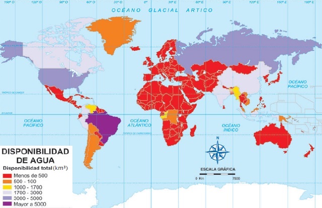 Mapamundi: Disponibilidad de agua potable