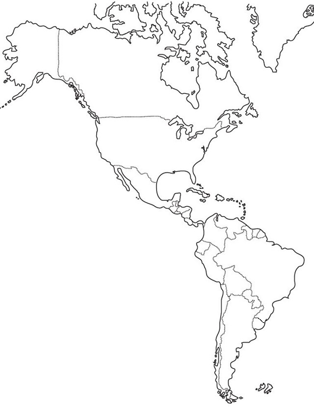 Mapa de América: Croquis con la división política