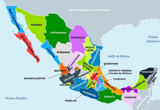 Mapa de México: División política