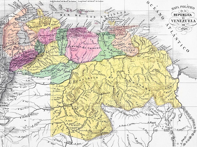 Mapa de Venezuela en 1840