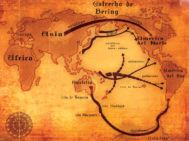 Mapa De Las Rutas Del Poblamiento De América Social Hizo