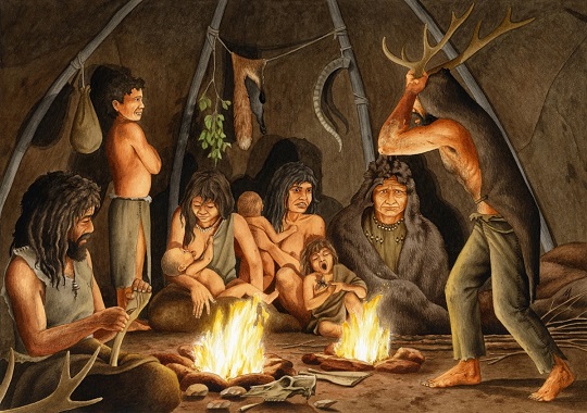 La vida de los cazadores y recolectores del paleolítico dentro de una cueva
